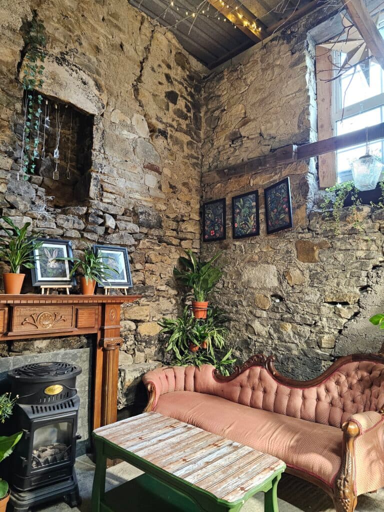 Cozy corner at Kearney's Gardens studio