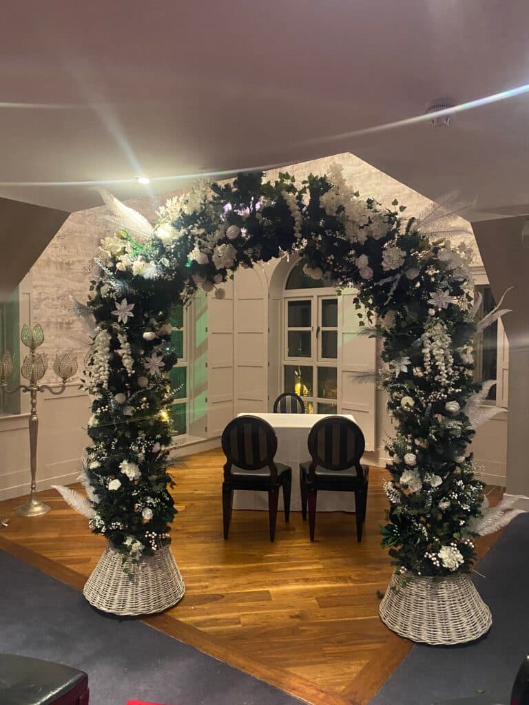 Wedding floral arch